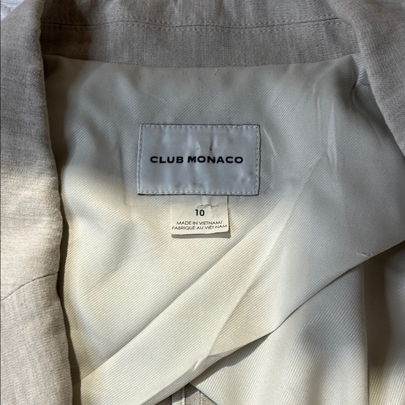 Club Monaco Cream Tailored linen blend Blazer. Size 10. - Picture 6 of 10